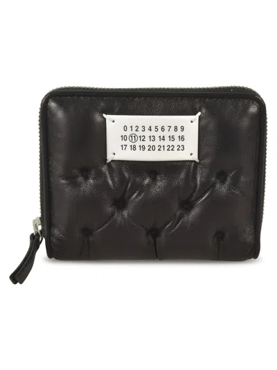 Maison Margiela Numbers-motif Zipped Padded Wallet In Black