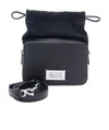 Maison Margiela Numbers-patch Pebbled Shoulder Bag In Black