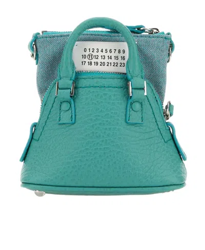 Maison Margiela Numbers-patch Zipped Mini Shoulder Bag In Blue