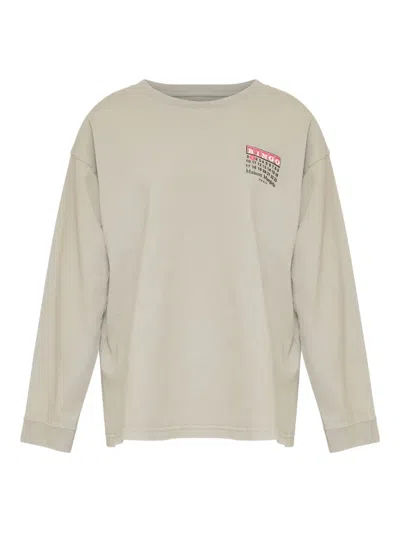 Maison Margiela Numbers-print Long-sleeve T-shirt In Neutral