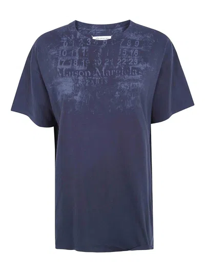 Maison Margiela Numbers Regular T-shirt In Blue