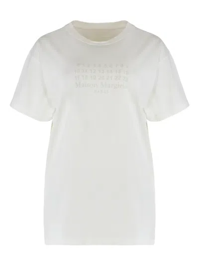 MAISON MARGIELA NUMERIC COTTON JERSEY T-SHIRT