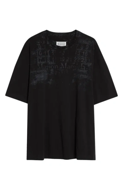 Maison Margiela Numeric Cotton Oversize Graphic T-shirt In Black