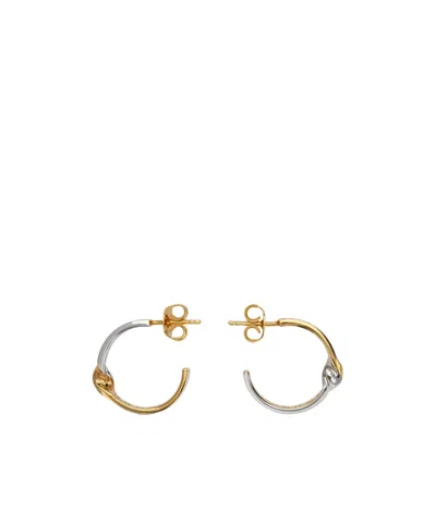 Maison Margiela Numeric Diamond Hoop Earrings In Gold
