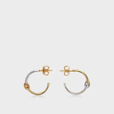 Maison Margiela Numeric Diamond Hoop Earrings Unisex Gold In Multi