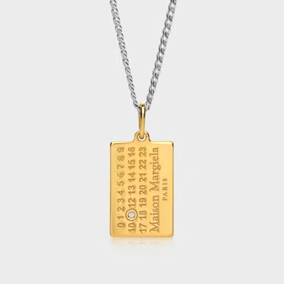 Maison Margiela Numeric Diamond Pendant Necklace Unisex Gold