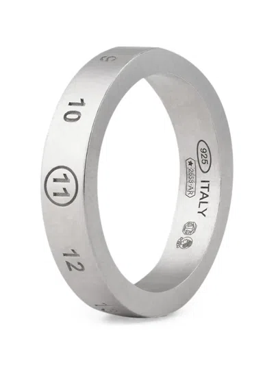 Maison Margiela Numeric Engraved Ring In Silver