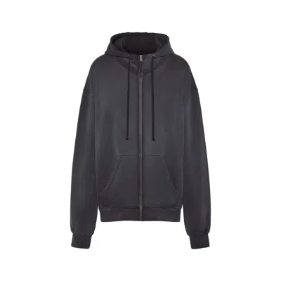 Maison Margiela Numeric Logo Hoodie Man Black In Gray