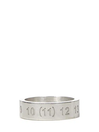 Maison Margiela Numeric Logo Ring In Silver