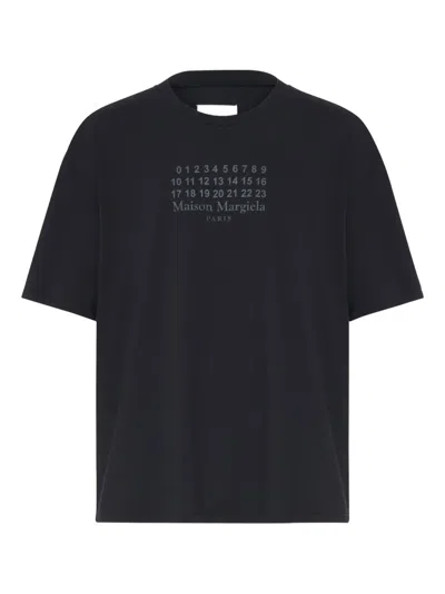 Maison Margiela Numeric-logo T-shirt In Blue
