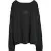 Maison Margiela Men's Charcoal Cotton Sweatshirt In Washed Black