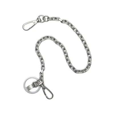 Maison Margiela Numeric Signature Engraved Bag Chain In Silver