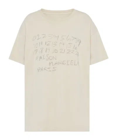 MAISON MARGIELA MAISON MARGIELA NUMBERS PRINTED CREWNECK T-SHIRT