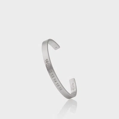 Maison Margiela Numerical Cuff Unisex Silver In White