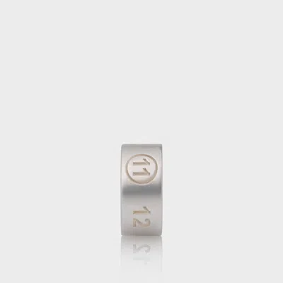 Maison Margiela Numerical Ear Cuff Unisex Silver In White