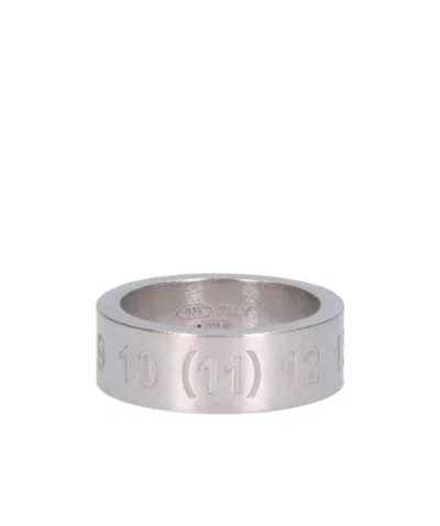 Maison Margiela Numerical Logo Ring In Gray