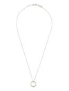 Maison Margiela Adjustable Chain Circular Pendant Necklace In Metallic