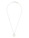 Maison Margiela Logo Ring Silver Necklace In Silver