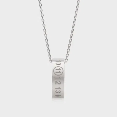 Maison Margiela Numerical Ring Pendant Necklace Unisex Silver