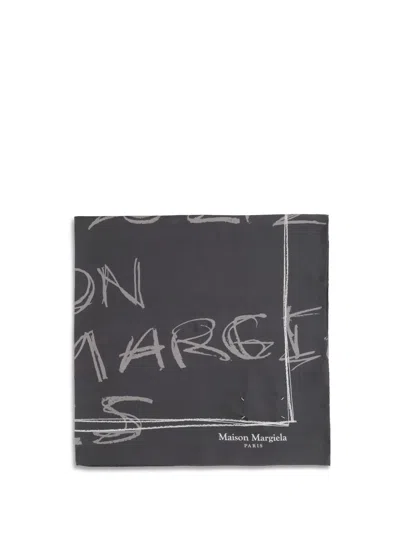 Maison Margiela Numerical Silk Scarf In Multi