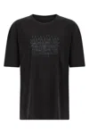 Maison Margiela Classic Black T-shirt With Round Neckline And Short Sleeves In Black