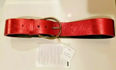 Pre-owned Maison Margiela Nwt -  Red Metallic Leather Belt