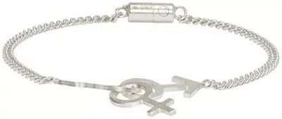 Pre-owned Maison Margiela Nwt Transgender Sterling Silver Bracelet