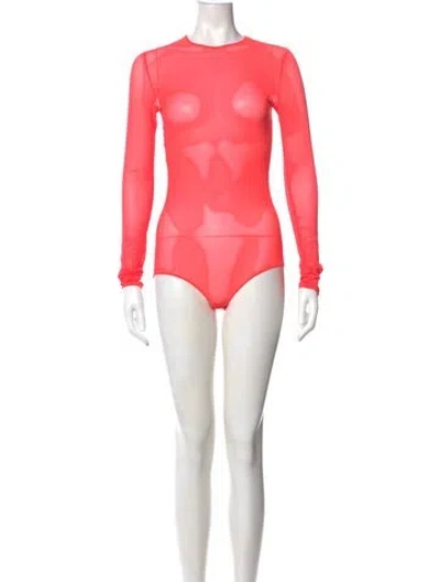 Pre-owned Maison Margiela Nylon Crew Neck Bodysuit In Orange