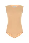 Maison Margiela Elastic Polyamide Bodysuit In Beige