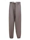 Maison Margiela Nylon Trousers With Drawstring Waist In Brown