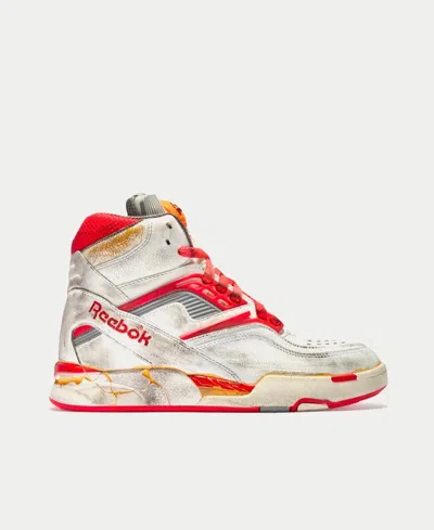 Pre-owned Maison Margiela O1w1db11123 Reebok Mmm Pump Tz High Top Sneakers In Red White