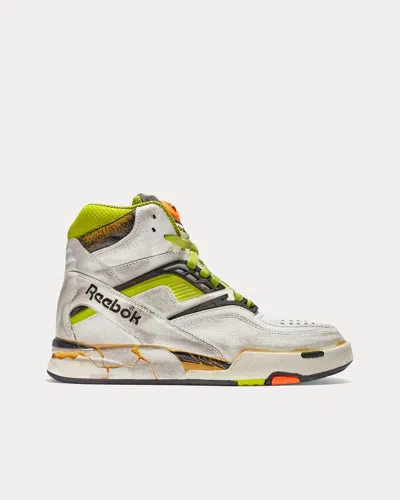 Pre-owned Maison Margiela O1w1db11123 Reebok Mmm Pump Tz High Top Sneakers In White Yellow