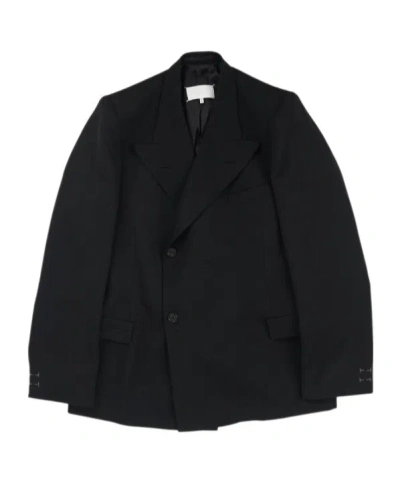 Maison Margiela Off-centre Wool Blazer In Black