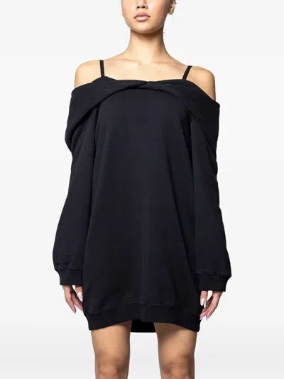 Maison Margiela Off-shoulder Mini Dress In Black