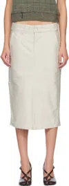 Maison Margiela Off-white Chino Midi Skirt In Neutral