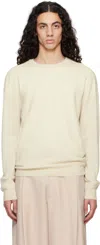 Maison Margiela Off-white Elbow Patch Sweater In 101 Off White