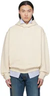 MAISON MARGIELA OFF-WHITE EMBROIDERED HOODIE