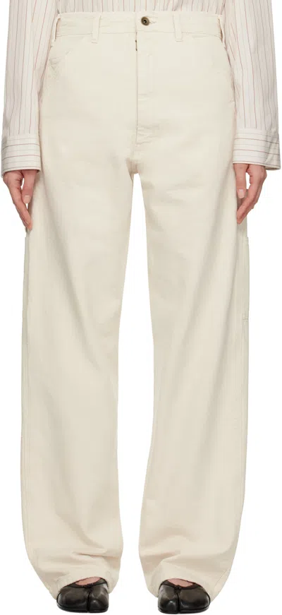 Maison Margiela Off-white Five-pocket Utility Jeans In 103 Ecru