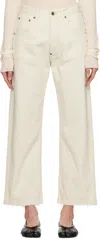 Maison Margiela Off-white Frayed Jeans In 105m Ecru Melange