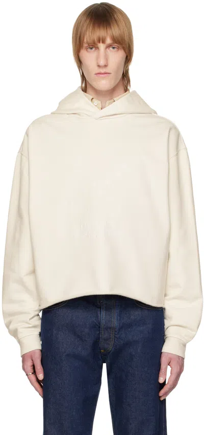 Maison Margiela Off-white Numeric Hoodie In 729 Chalk