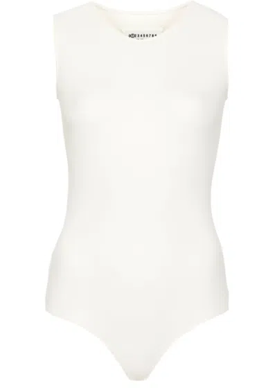 Maison Margiela Off White Sleeveless Jersey Bodysuit