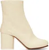 Maison Margiela Ankle-length Tabi Toe Boots In Soft Nappa Leather In T1003 White