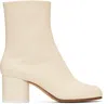 Maison Margiela Women's White Leather Ankle Boots In T1003 White