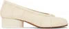 Maison Margiela Mm22 Leather Marylin Pumps With Spool Heel 5cm In T1003 White