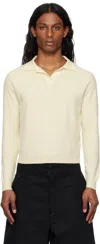 Maison Margiela Off-white Wool Polo In 101 Off White