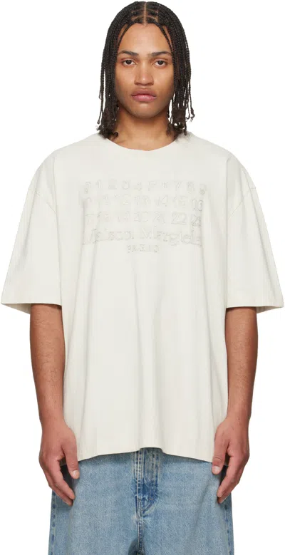 Maison Margiela Off-white Embroidered Logo T-shirt