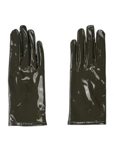 Pre-owned Maison Margiela Olive Green Glossy Glove