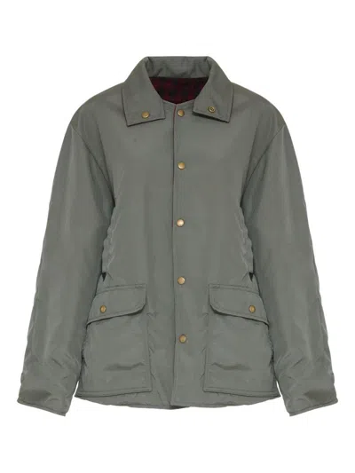 Maison Margiela Olive Green Jacket With Buttons  In Gray
