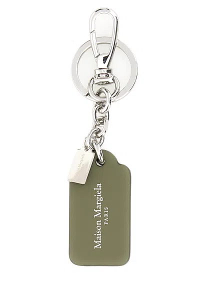 Maison Margiela Olive Green Leather Keyring