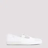 Maison Margiela Tabi On The Deck Distressed Canvas Sneakers In White Mat Bianchetto